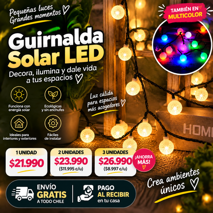 Guirnalda luces  solar led