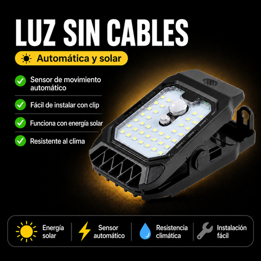 ☀️ Lámpara Solar con Clip y Sensor de Movimiento 💡
