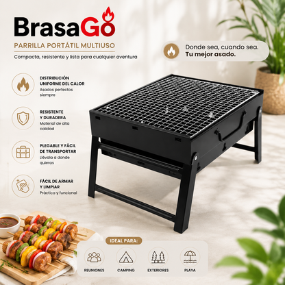 🔥 BrasaGo Parrilla Portátil Plegable