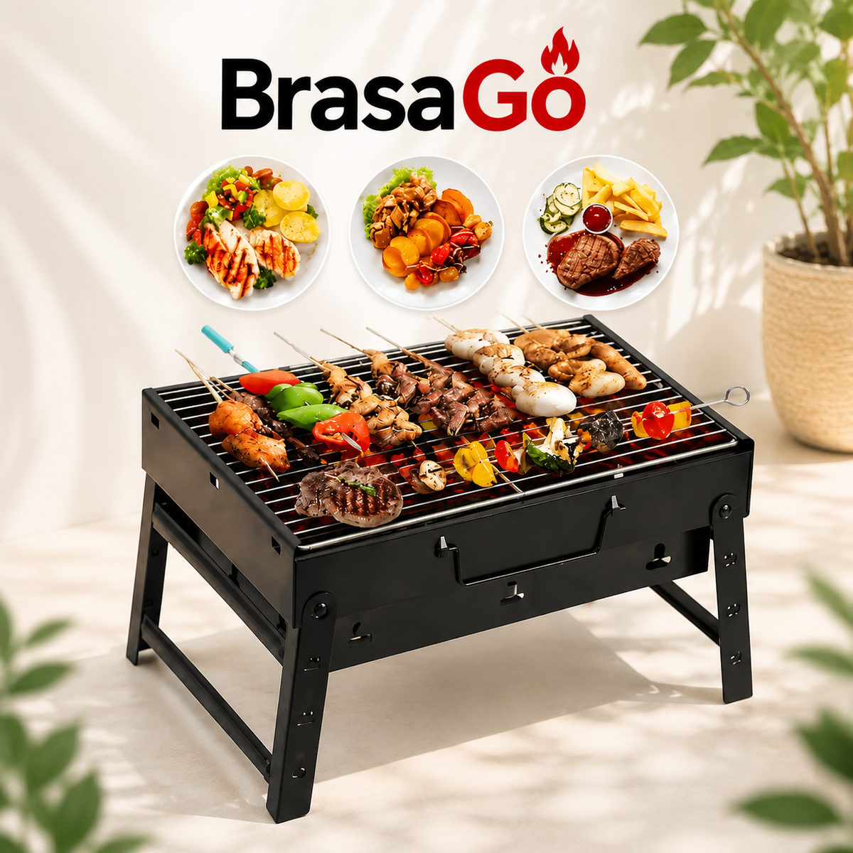 🔥 BrasaGo Parrilla Portátil Plegable