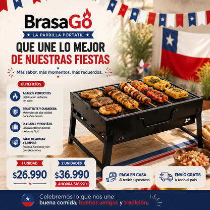 🔥 BrasaGo Parrilla Portátil Plegable