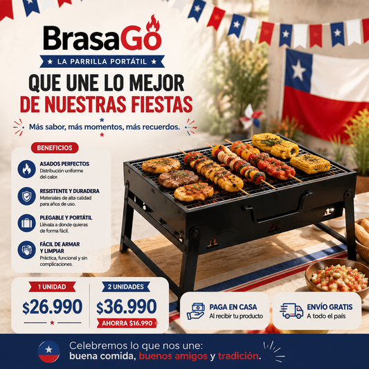 🔥 BrasaGo Parrilla Portátil Plegable