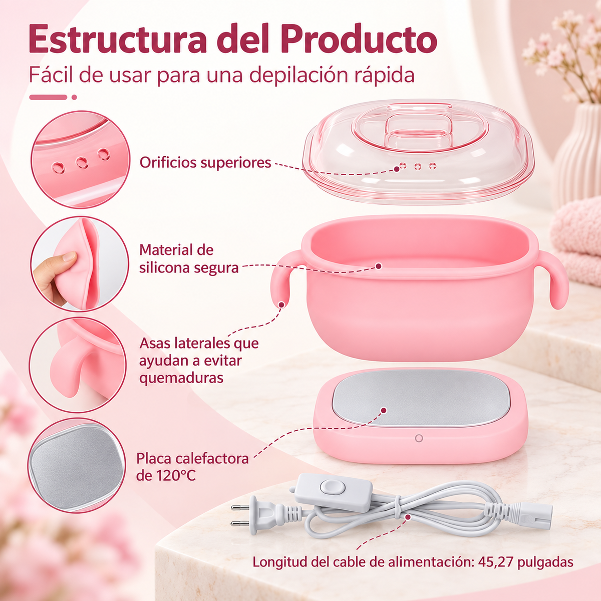 Depilux™ Calentador de Cera Siliconado