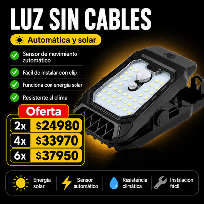 ☀️ Lámpara Solar con Clip y Sensor de Movimiento 💡