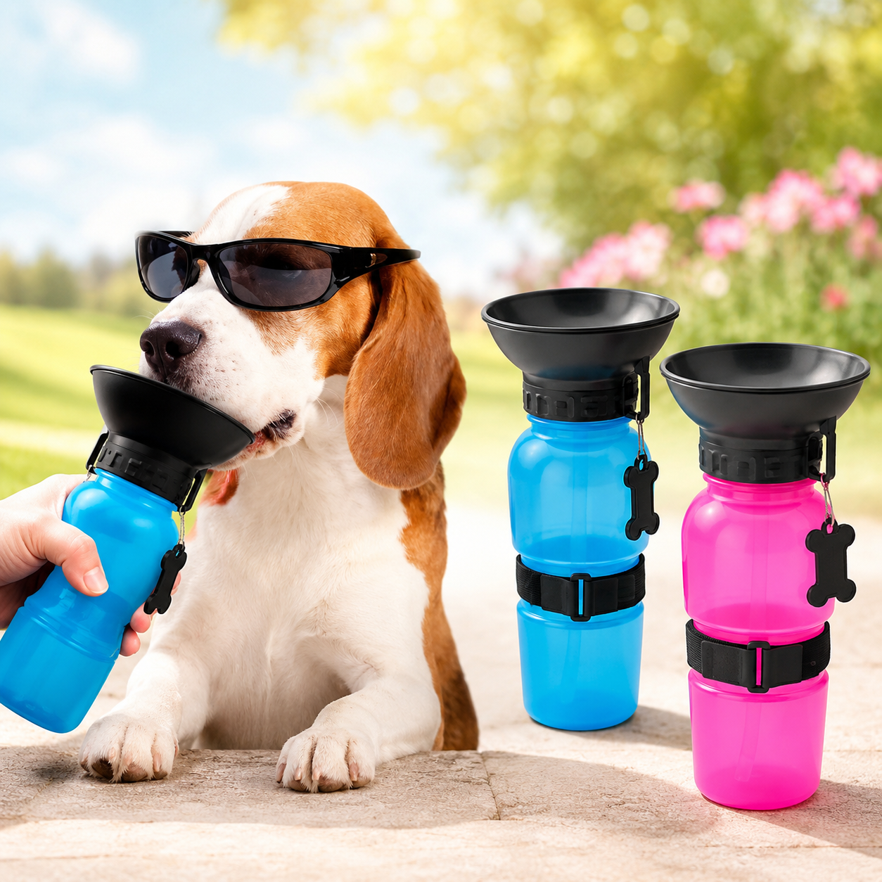 C - Botella de agua portátil para mascota