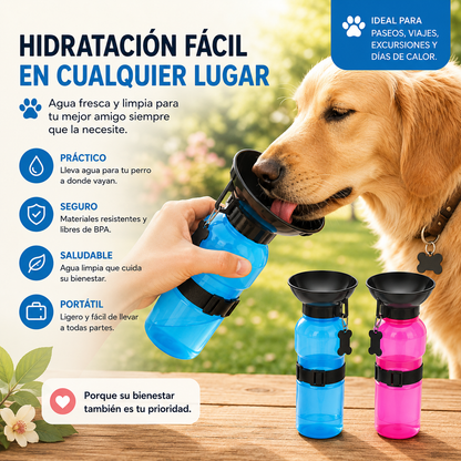 C - Botella de agua portátil para mascota