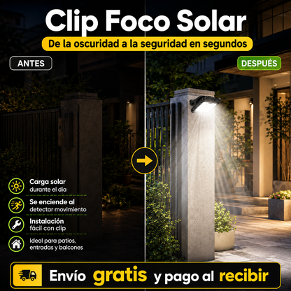 ☀️ Lámpara Solar con Clip y Sensor de Movimiento 💡