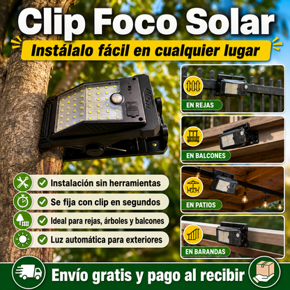 ☀️ Lámpara Solar con Clip y Sensor de Movimiento 💡
