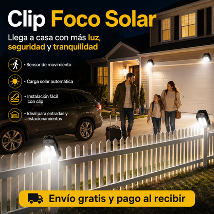 ☀️ Lámpara Solar con Clip y Sensor de Movimiento 💡