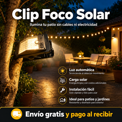 ☀️ Lámpara Solar con Clip y Sensor de Movimiento 💡